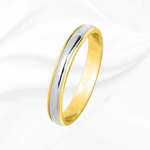 Alliance classique bicolore en Or 750/000, L'Etabli du Bijoutier