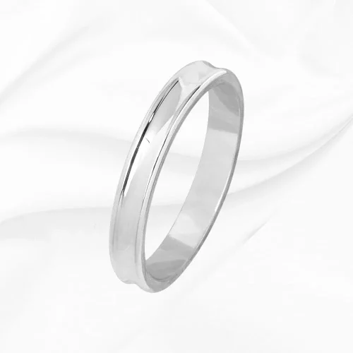 Alliance concave homme en or 750/000 blanc Arthur n°3, L'Etabli du Bijoutier