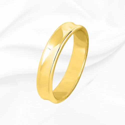 Alliance concave homme en or 750/000 jaune, Arthur n°4, L'Etabli du Bijoutier