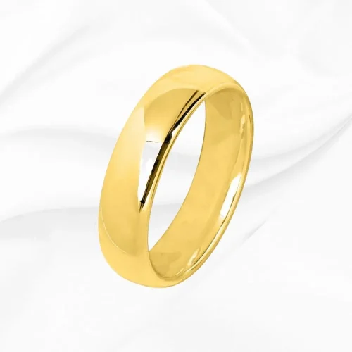 Alliance demi jonc bombé en Or 750/000 Jaune, L'Etabli du Bijoutier