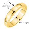 Alliance demi jonc chanfreinée 4 mm en or jaune 9 carats