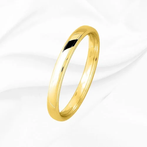 Alliance demi jonc en Or 750/000 Jaune, Charles, L'Etabli du Bijoutier