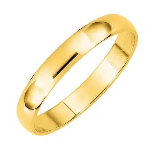 Alliance classique en or jaune, finition polie