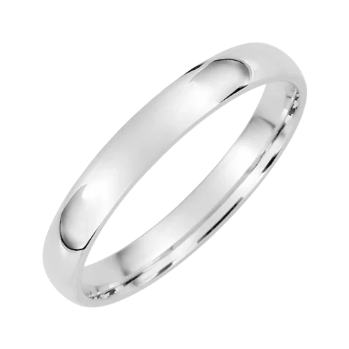 Alliance demi jonc parisien en or jaune 9 carats intérieur confort