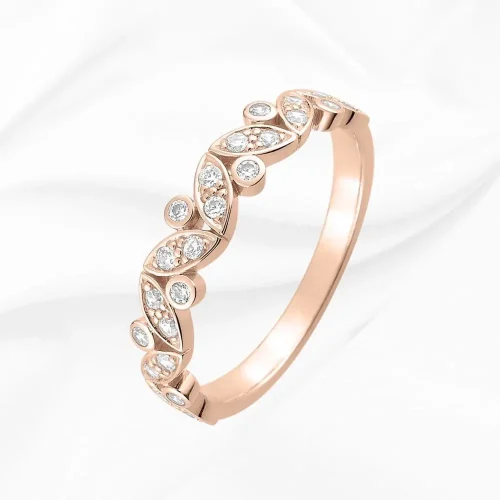 Alliance femme diamant en or Rose, L'Etabli du Bijoutier