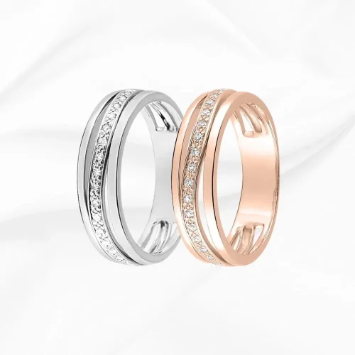 Alliance diamant femme en Or Blanc ou Rose 750/000, L'Etabli du Bijoutier