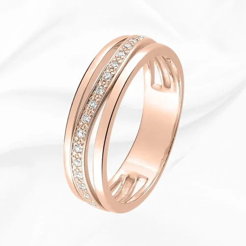 Alliance diamant femme en Or Rose 750/000, L'Etabli du Bijoutier