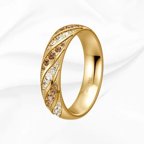 Alliance femme en or jaune 750/000 et diamants, Luxury n°9, L'Etabli du Bijoutier Haguenau