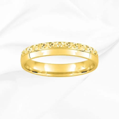 Alliance femme illusion diamants en or jaune 18k, Maria 1, L'Etabli du Bijoutier, Haguenau