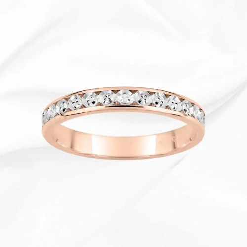 Alliance femme illusion diamants en or rose 18k, Alya 2, L'Etabli du Bijoutier, Haguenau