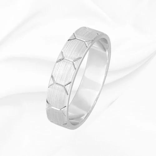 Alliance homme en or 750/000 blanc, Léon, L'Etabli du Bijoutier