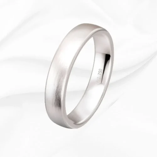 Alliance homme en or blanc 750/000 Evidence n°8, L'Etabli du Bijoutier, Haguenau