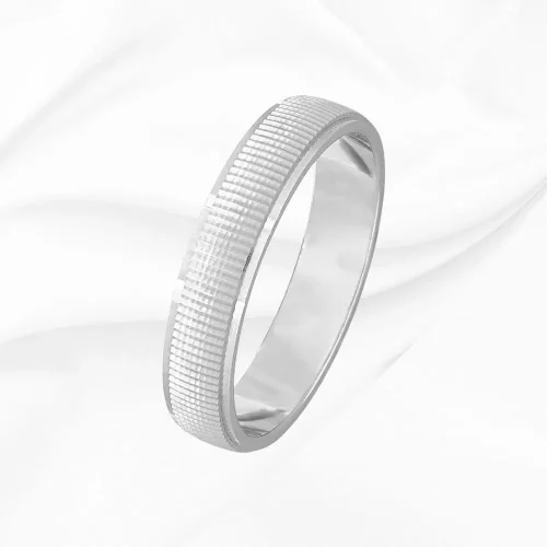 Alliance originale, homme, Or Blanc 750/000, Alex n°4, L'Etabli du Bijoutier