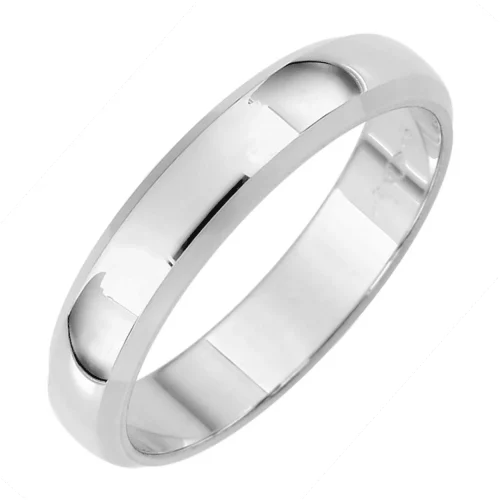 Alliance mixte aux bords chanfreinés, disponible en or jaune ou blanc