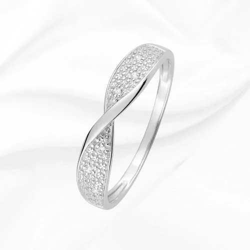 Alliance originale en Or blanc 750/000 et diamants, L'Etabli du Bijoutier