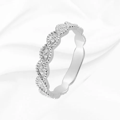 Alliance originale en Or Blanc 750/000 et diamants, 0.05ct, L'Etabli du Bijoutier