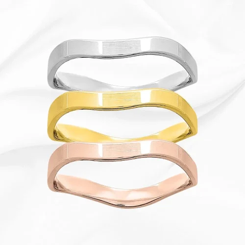 Alliance originale en Or Blanc, Jaune ou Rose 750/000, L'Etabli du Bijoutier