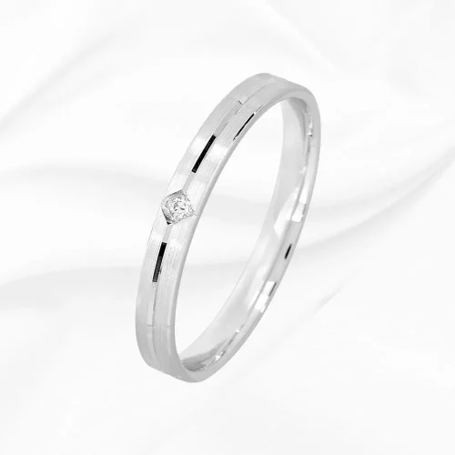 Alliance Juliette ruban originale diamant Or Blanc 750/000, L'Etabli du Bijoutier