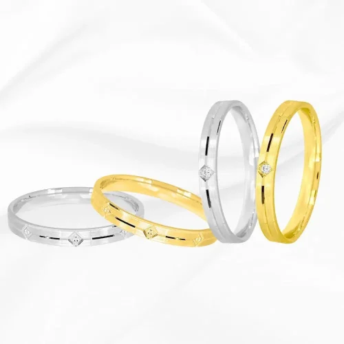 Alliance ruban originale Or Jaune ou Blanc 750/000, L'Etabli du Bijoutier