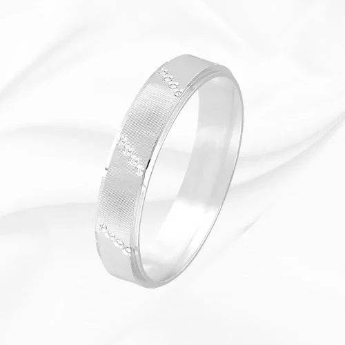 Alliance striée en Or 750/000 Blanc, L'Etabli du Bijoutier