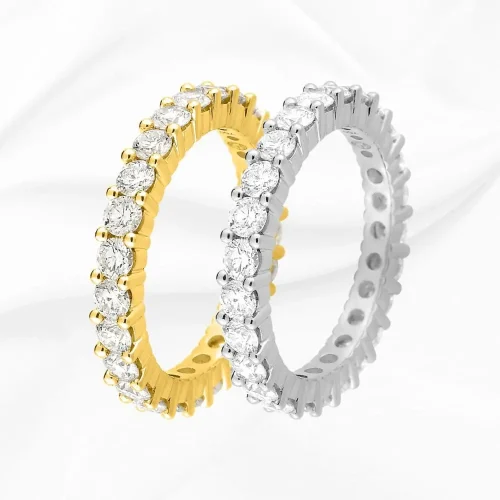 Alliance tour complet diamants, 1.90ct, en Or 750/000 Blanc et Jaune.