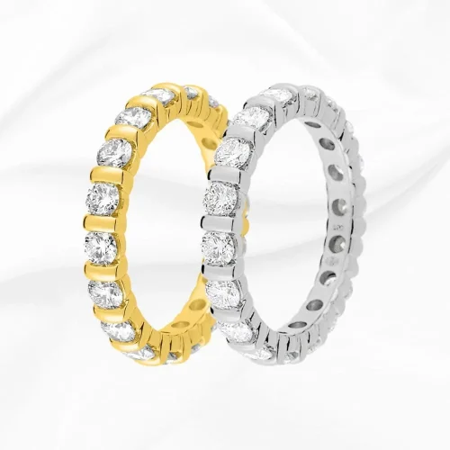 Alliance tour complet diamants, 1.8ct, en Or 750/000 Blanc et Jaune, L'Etabli du Bijoutier