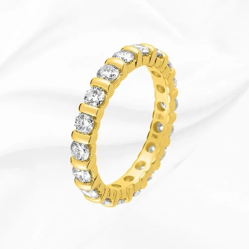 Alliance tour complet diamants, 1.8ct, en Or Jaune 750/000, L'Etabli du Bijoutier