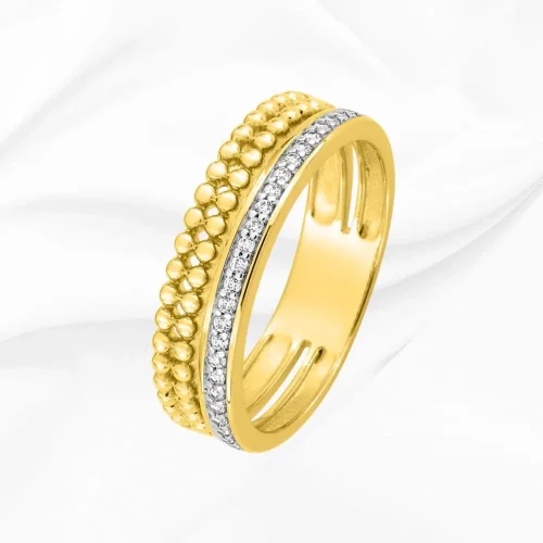 Alliance création en or jaune et diamants, L'Etabli du Bijoutier, Haguenau