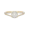Bague centre carre forme fleur en or jaune 750/000, Ligne Vendôme, L'Etabli du Bijoutier, Haguenau
