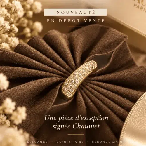 Bague Chaumet Hommage à Venise occasion en or jaune et diamants, petit modèle taille 53