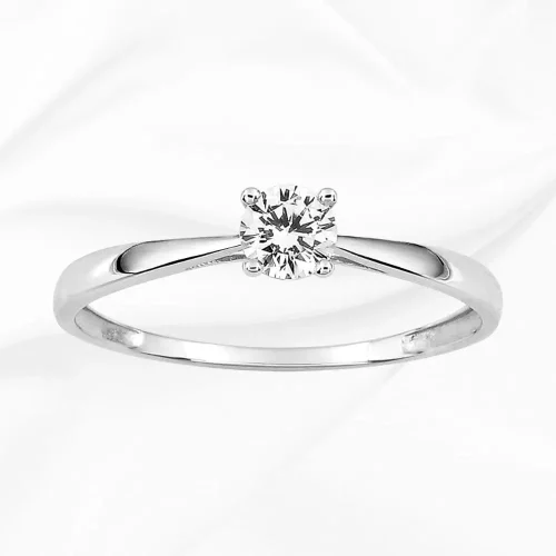 Bague de fiançailles or blanc 18k et zirconium, L'Etabli du Bijoutier