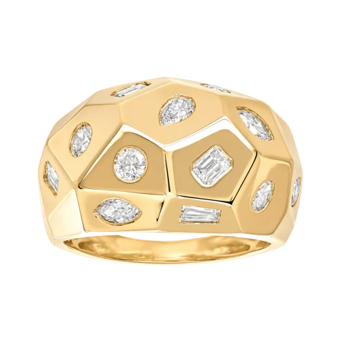 Tessera, une mosaïque d’or jaune et de diamants aux tailles multiples.