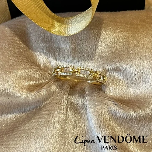 Bague fine 4 rectangles en or jaune 750/000 Ligne Vendôme, L'Etabli du Bijoutier