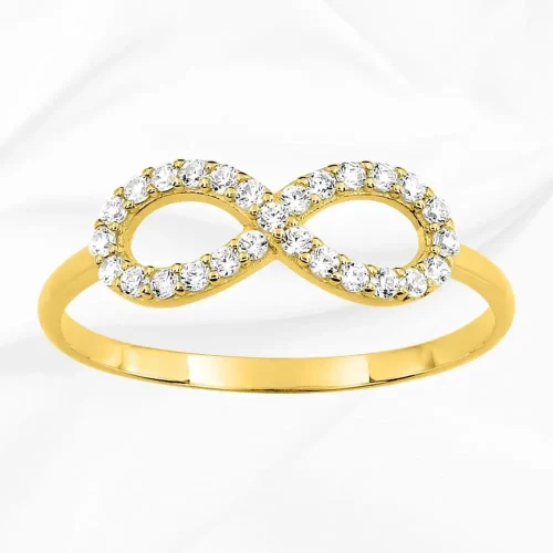 Bague d'amour infini en or jaune 18k et oz, bague symbolique pour jeunes couples, L'Etabli du Bijoutier