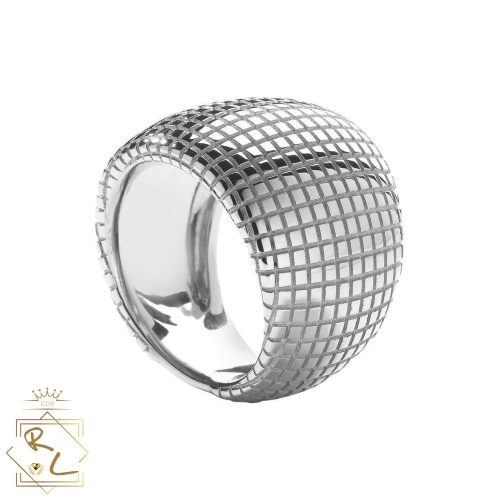 Bague large motif quadrille en Or Rose 750/000, L'Etabli du Bijoutier, Haguenau