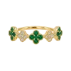 Bague multi trèfles en or jaune 18k, émeraude et diamants, Ligne Vendôme, L'Etabli du Bijoutier, Haguenau