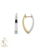 Boucles d'oreilles bicolore en or jaune et blanc 18k, Diora, L'Etabli du Bijoutier, Haguenau