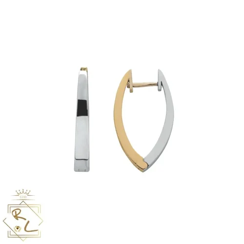 Boucles d'oreilles bicolore en or jaune et blanc 18k, Diora, L'Etabli du Bijoutier, Haguenau