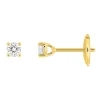 Boucles d'oreilles diamants, 0.20ct, en or jaune 18k, Annabelle, L'Etabli du Bijoutier, Haguenau