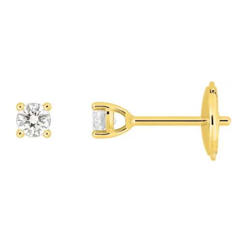 Boucles d'oreilles diamants, 0.20ct, en or jaune 18k, Annabelle, L'Etabli du Bijoutier, Haguenau