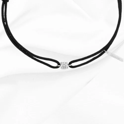 Bracelet cordon diamant de synthèse, 0.15ct, en Or Blanc 18k, L'Etabli du Bijoutier
