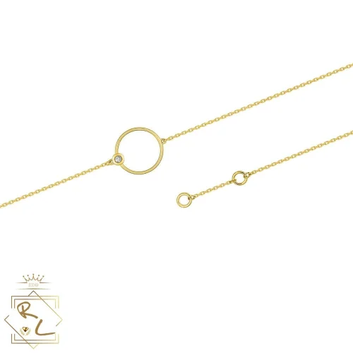 Bracelet fin cercle en Or jaune 18k et diamant, Orée 1, L'Etabli du Bijoutier, Haguenau