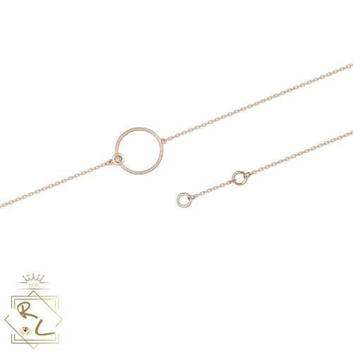 Bracelet fin cercle en Or rose 18k et diamant, Orée 3, L'Etabli du Bijoutier, Haguenau