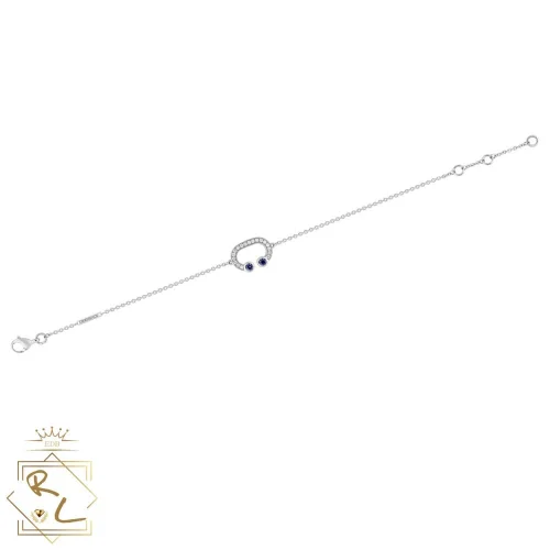 Bracelet fin serti diamants et saphirs en or blanc 750/000, Arcéa 1, L'Etabli du Bijoutier, Haguenau