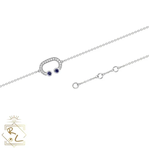 Bracelet fin serti diamants et saphirs en or blanc 750/000, Arcéa 1, L'Etabli du Bijoutier, Haguenau