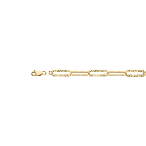 Ce bracelet or 18k, avec ses maillons texturés et son fermoir à mousqueton, allie élégance et durabilité