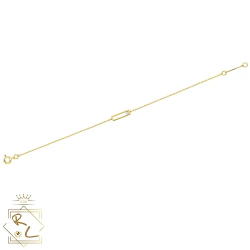 Bracelet fin pendentif rectangulaire en or jaune 18k et diamant, Nova 1, L'Etabli du Bijoutier, Haguenau