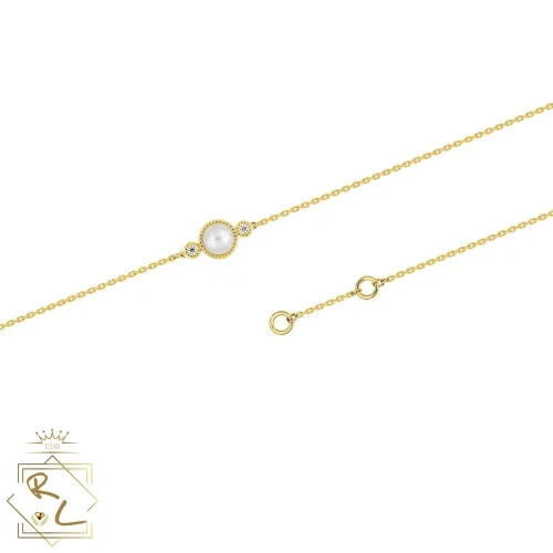 Bracelet perle de culture et diamants en or jaune 750/000, Aurora, L'Etabli du Bijoutier, Haguenau