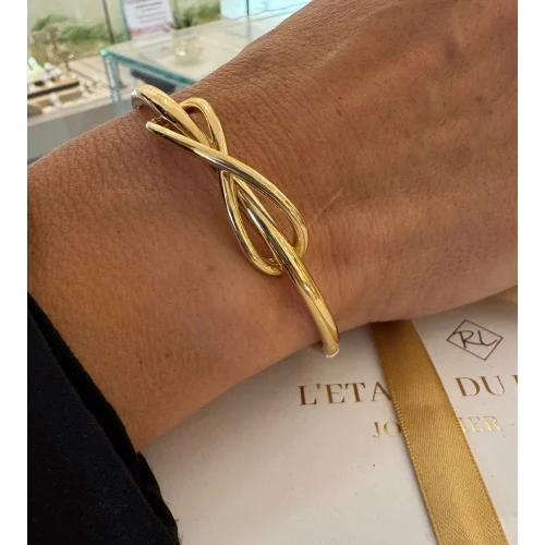 Bracelet noeud rigide, bracelet tout or 18k, disponible à l'Etabli du Bijoutier Haguenau