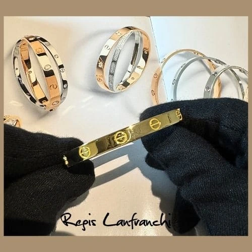 Bracelet sur mesure jonc clous en or jaune 18k